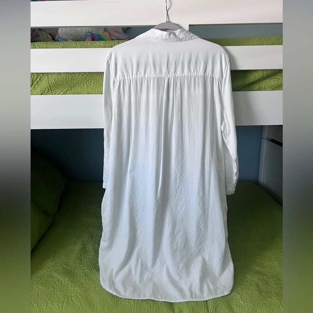 Dash Studio White Collared Cover-up or Tunic Shirt Dress Size XL - Picture 4 of 12